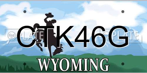 CTK46G Wyoming License Plate