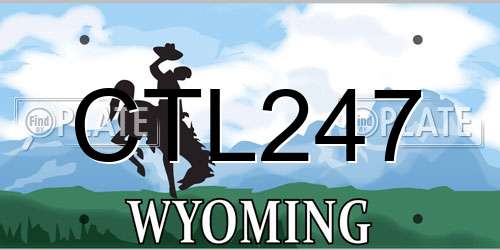 CTL247 Wyoming License Plate