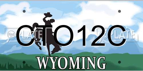 CTO12C Wyoming License Plate