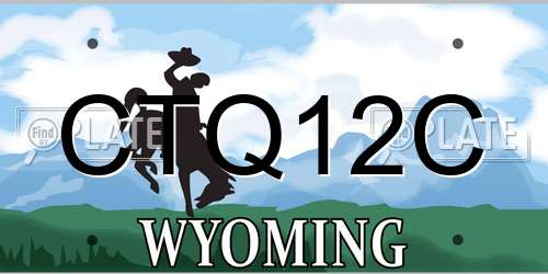 CTQ12C Wyoming License Plate