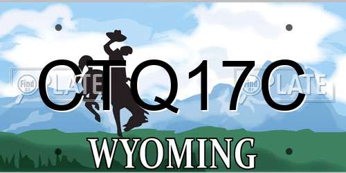 CTQ17C Wyoming License Plate