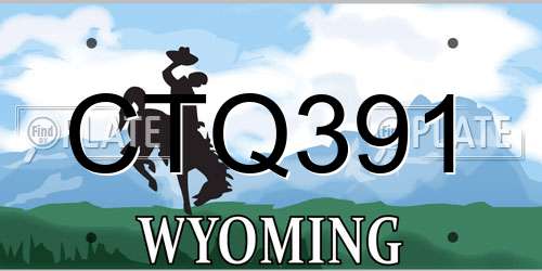 CTQ391 Wyoming License Plate