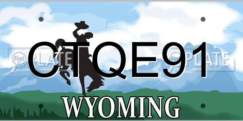 CTQE91 Wyoming License Plate