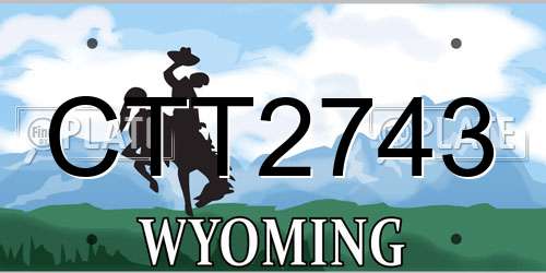 CTT2743 Wyoming License Plate
