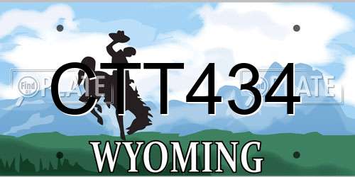 CTT434 Wyoming License Plate