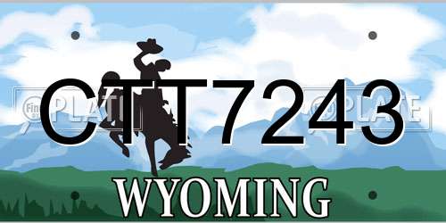 CTT7243 Wyoming License Plate