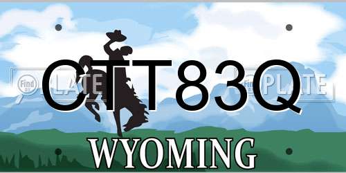 CTT83Q Wyoming License Plate