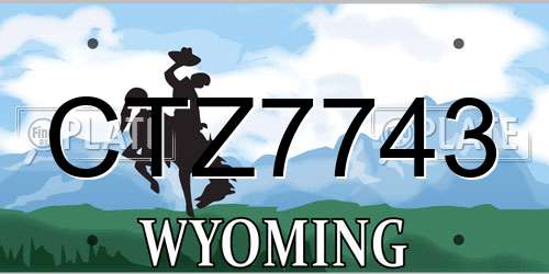 CTZ7743 Wyoming License Plate