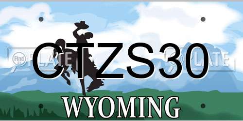 CTZS30 Wyoming License Plate