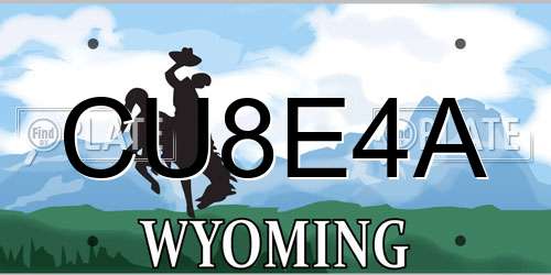 CU8E4A Wyoming License Plate