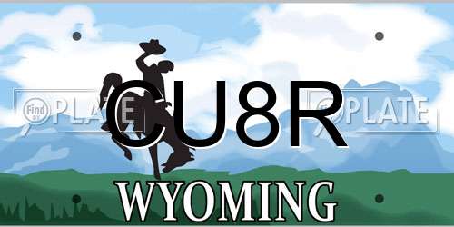 CU8R Wyoming License Plate