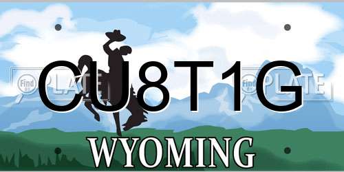 CU8T1G Wyoming License Plate