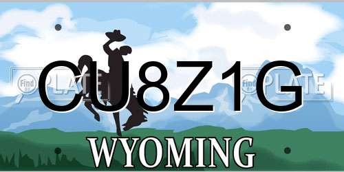 CU8Z1G Wyoming License Plate