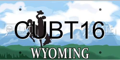 CUBT16 Wyoming License Plate