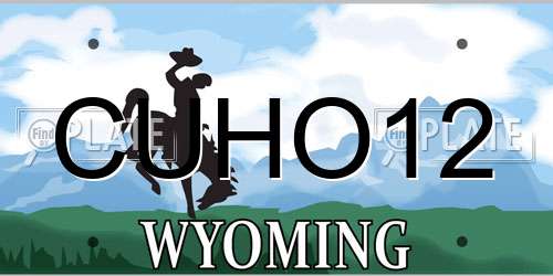 CUHO12 Wyoming License Plate