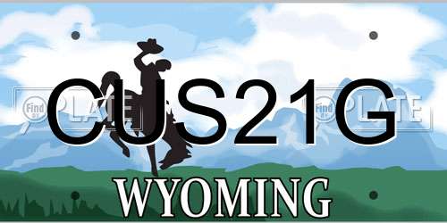 CUS21G Wyoming License Plate