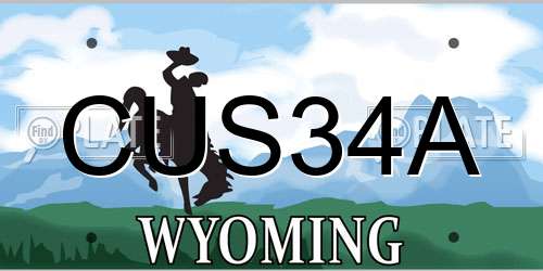 CUS34A Wyoming License Plate