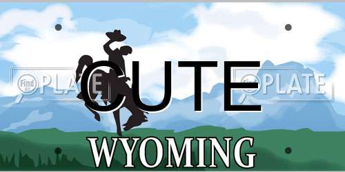 CUTE Wyoming License Plate