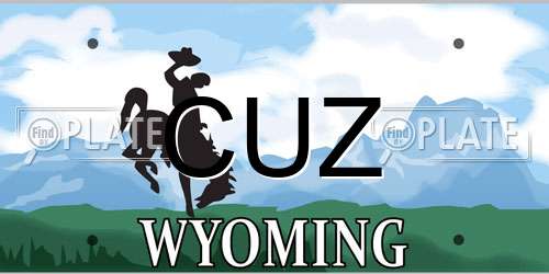 CUZ Wyoming License Plate