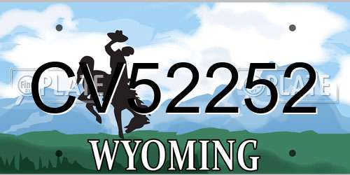 CV52252 Wyoming License Plate