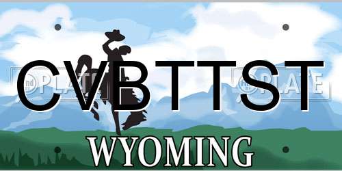 CVBTTST Wyoming License Plate