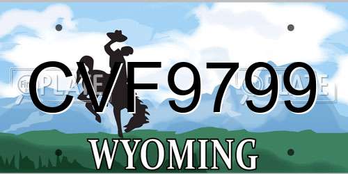 CVF9799 Wyoming License Plate