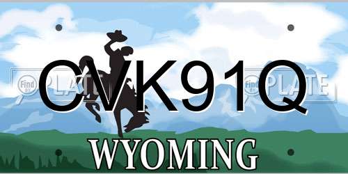 CVK91Q Wyoming License Plate
