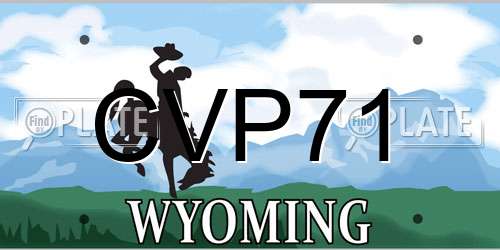 CVP71 Wyoming License Plate