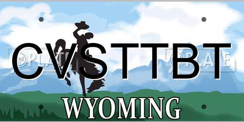 CVSTTBT Wyoming License Plate