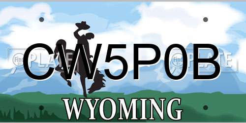 CW5P0B Wyoming License Plate