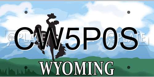 CW5P0S Wyoming License Plate