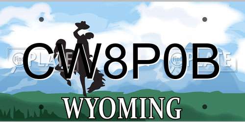 CW8P0B Wyoming License Plate