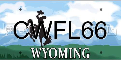 CWFL66 Wyoming License Plate