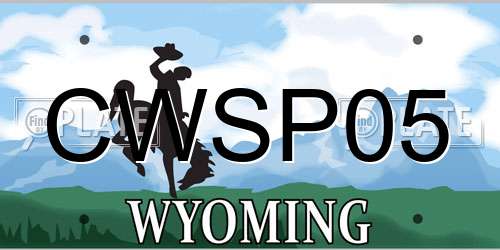 CWSP05 Wyoming License Plate