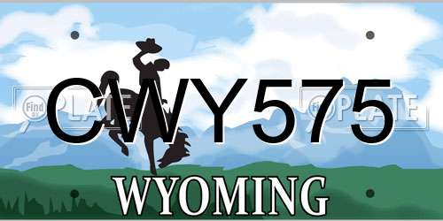 CWY575 Wyoming License Plate