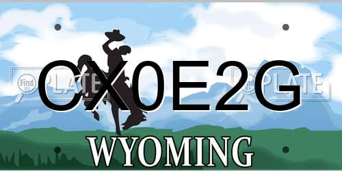 CX0E2G Wyoming License Plate