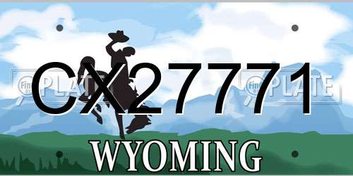 CX27771 Wyoming License Plate