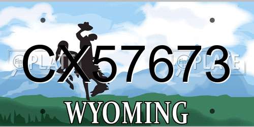 CX57673 Wyoming License Plate