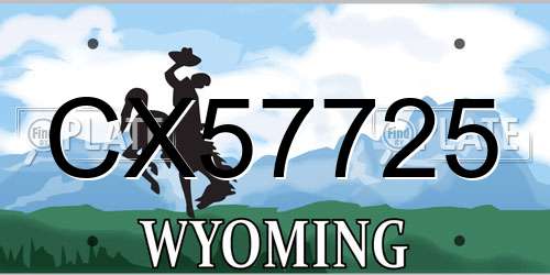 CX57725 Wyoming License Plate