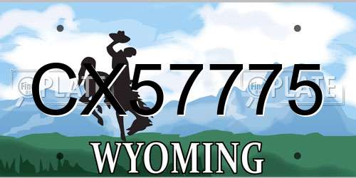 CX57775 Wyoming License Plate