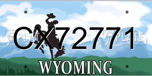 CX72771 Wyoming License Plate