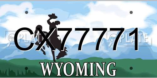 CX77771 Wyoming License Plate