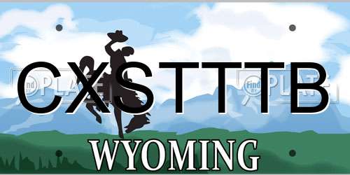 CXSTTTB Wyoming License Plate
