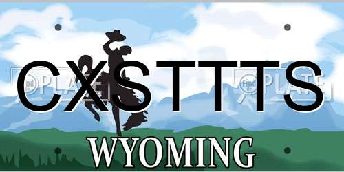 CXSTTTS Wyoming License Plate