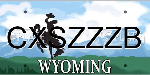 CXSZZZB Wyoming License Plate