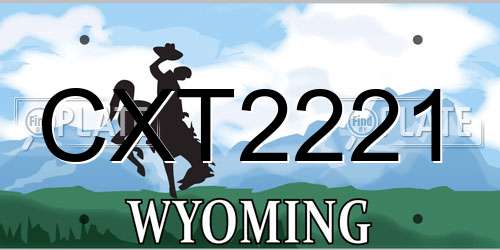 CXT2221 Wyoming License Plate