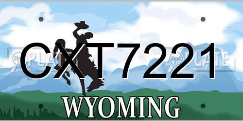 CXT7221 Wyoming License Plate