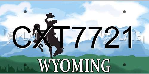 CXT7721 Wyoming License Plate