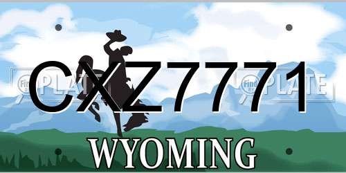 CXZ7771 Wyoming License Plate