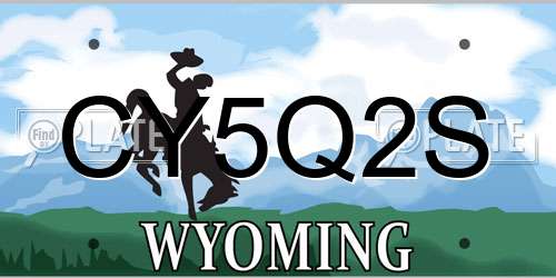 CY5Q2S Wyoming License Plate